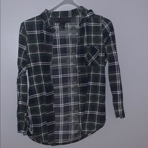 Blue and green button down